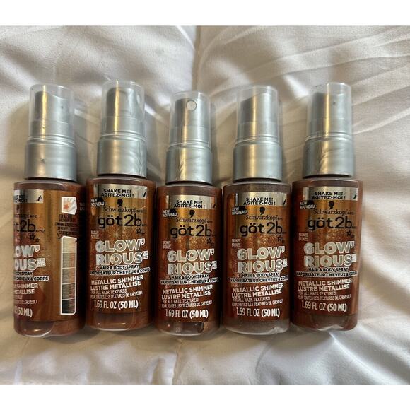 got2b GLOW'RIOUS Metallic Shimmer Hair Glitter & Body Glitter Duel Spray 5 Pk - Picture 1 of 11